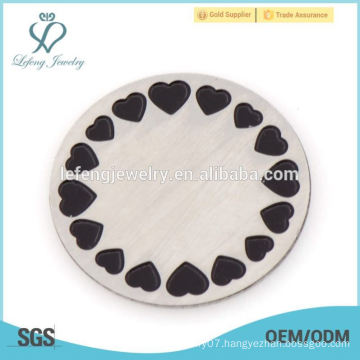 2015 High Quality 22mm Silver Heart Floating plates For 30mm Lockets, plates